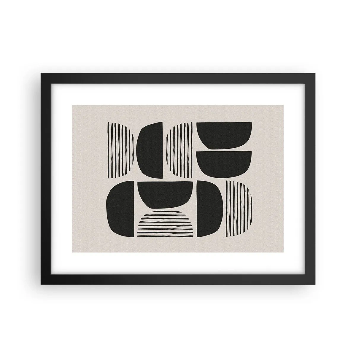 Plakat w czarnej ramie - Połowiczne układy - 40x30 cm