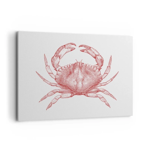 Obraz na płótnie - Rysunek kraba w czerwonym odcieniu - 120x80cm - Krab nad kraby - Nowoczesna dekoracja ścienna do salonu, kuchni i sypialni ARTTOR
