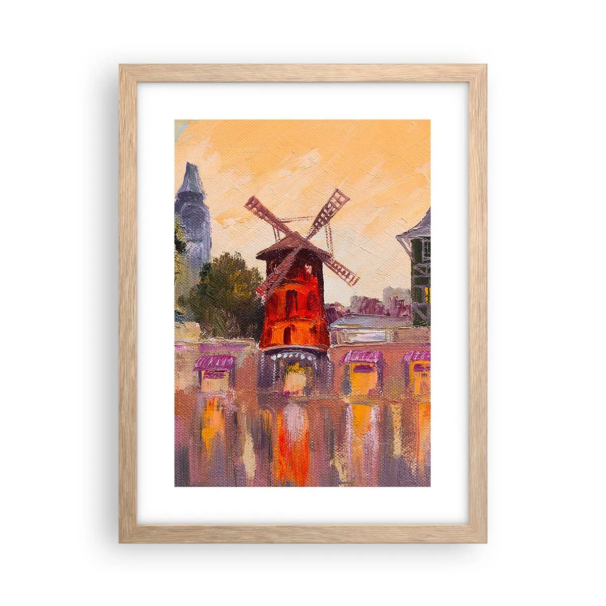 Plakat w ramie jasny dąb - Paryskie ikony – Moulin Rouge - 30x40 cm