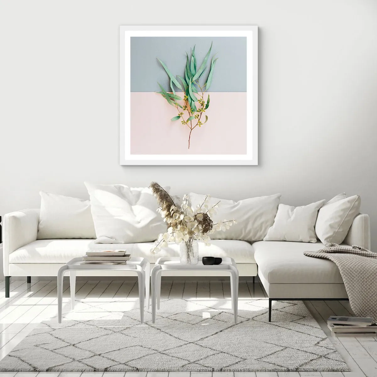 Plakat w białej ramie - Pastelowa subtelność - 60x60 cm