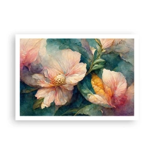 Plakat - Delikatne kwiaty w pastelowych barwach - 100x70cm - Sama subtelność - Nowoczesna dekoracja ścienna do salonu i sypialni ARTTOR