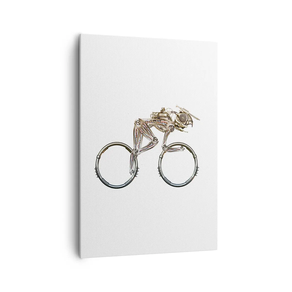 Obraz na płótnie - Mechaniczny rower o futurystycznym designie - 70x100cm - Wspaniała maszyna - Nowoczesna dekoracja ścienna do salonu i sypialni ARTTOR