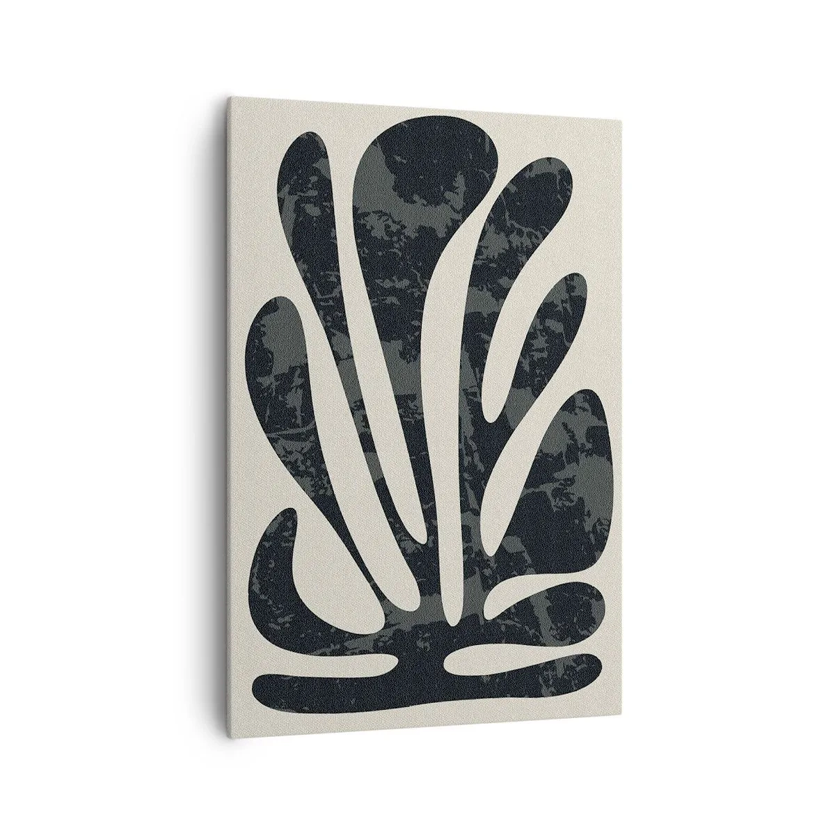 Obraz na płótnie - Minimalistyczna abstrakcja w formie organicznych kształtów w odcieniach czerni i szarości - 70x100cm - Abstrakcja wielopalczasta - Nowoczesna dekoracja ścienna do salonu i sypialni ARTTOR