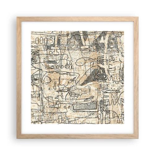 Plakat w ramie jasny dąb - Czeka na rozszyfrowanie - 40x40 cm