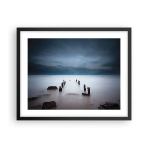Plakat w czarnej ramie - Zamyślone jezioro - 50x40 cm