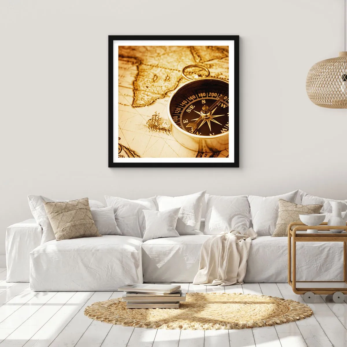 Plakat w czarnej ramie - Na wschód czy na zachód? - 30x30 cm