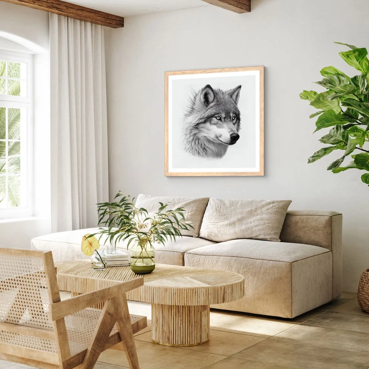 Plakat w ramie jasny dąb - Alfa – bez wątpienia - 40x40 cm