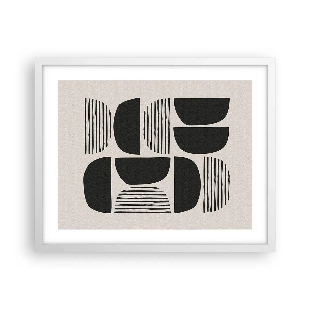 Plakat w białej ramie - Połowiczne układy - 50x40 cm