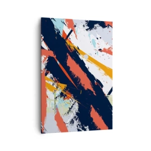 Obraz na płótnie - Abstrakcyjne pociągnięcia pędzla w żywych kolorach - 70x100cm - Kompozycja dynamiczna - Nowoczesna dekoracja ścienna do salonu i sypialni ARTTOR