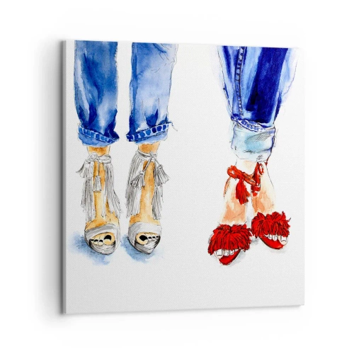 Obraz na płótnie - Może pójdziemy na spacer? - 50x50 cm