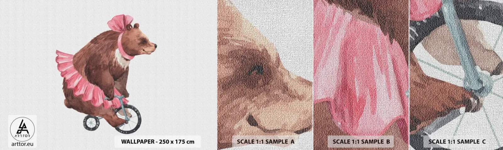 Fototapeta Próbka Premium Canvas - Ale cyrk! - Miś, Cyrk, Dziewczęcy - 100x30 cm