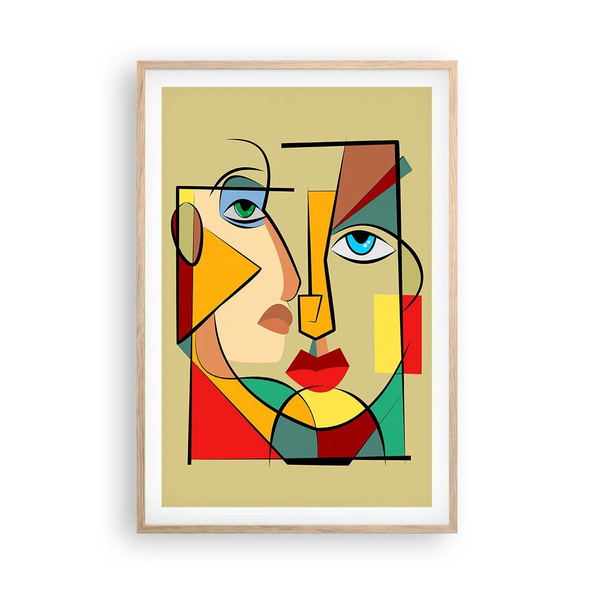 Plakat w ramie jasny dąb - Dobrana para - 61x91 cm