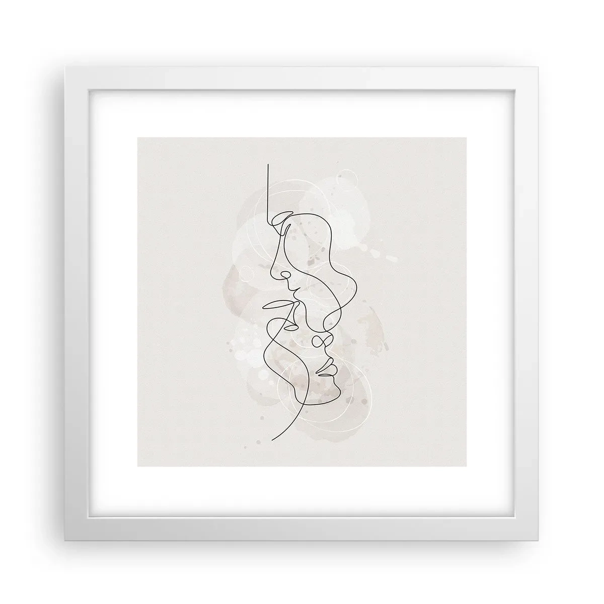 Plakat w białej ramie - Splątani w uścisku - 30x30 cm