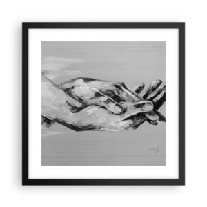 Plakat w czarnej ramie - Początek… - 40x40 cm