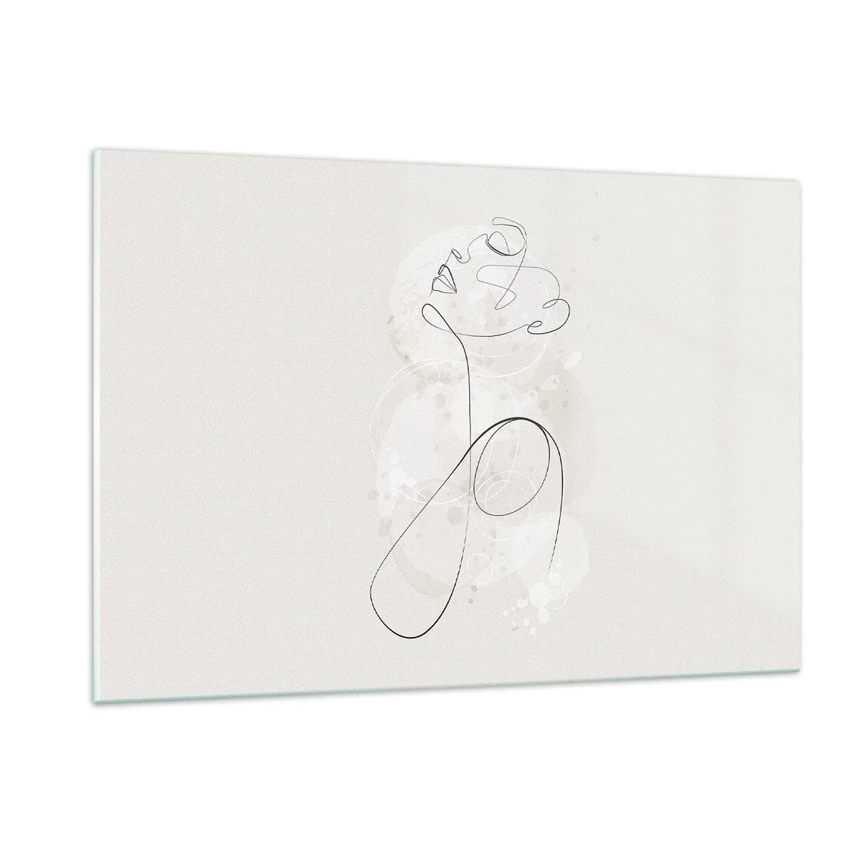 Obraz na szkle - Abstrakcyjny portret w odcieniach bieli - 120x80cm - Spirala piękna - Nowoczesna dekoracja ścienna do salonu, kuchni i sypialni ARTTOR