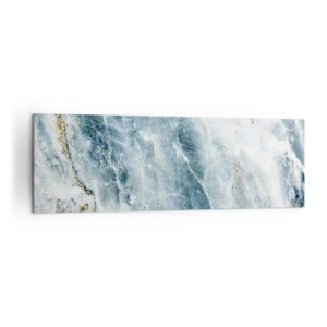 Obraz na płótnie - Tekstura marmuru w odcieniach niebieskiego i białego - 160x50cm - Lodowy świat - Nowoczesna dekoracja ścienna do salonu i sypialni ARTTOR