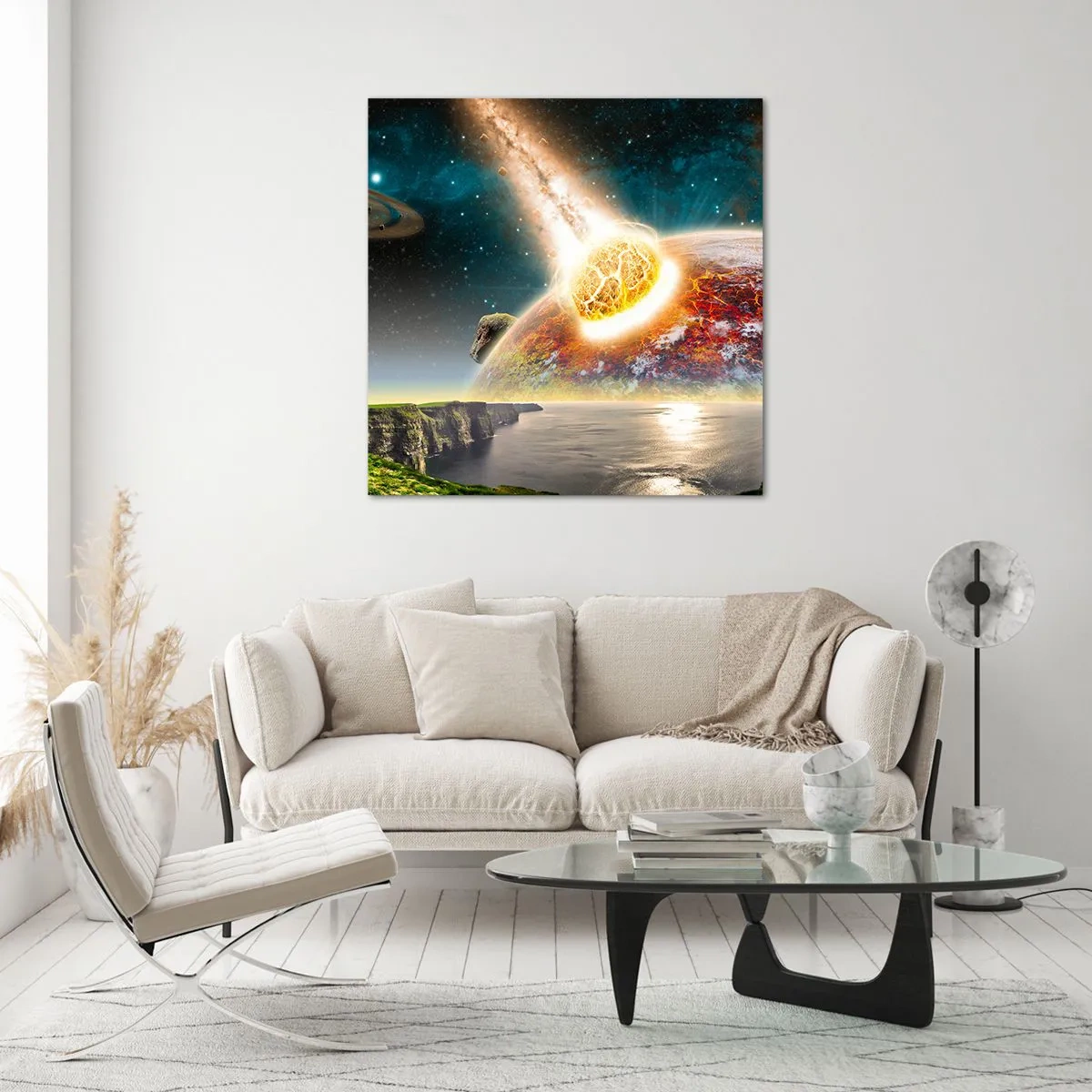 Obraz na szkle - Kosmiczny dramat - 60x60 cm