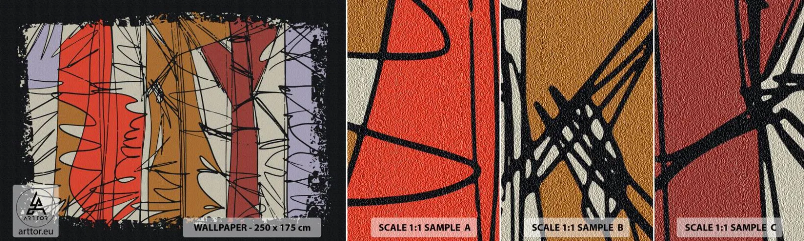 Fototapeta Próbka Samoprzylepna Deluxe Sticker - Kompozycja spontaniczna - Abstrakcja, Sztuka, Bazgroły - 100x30 cm