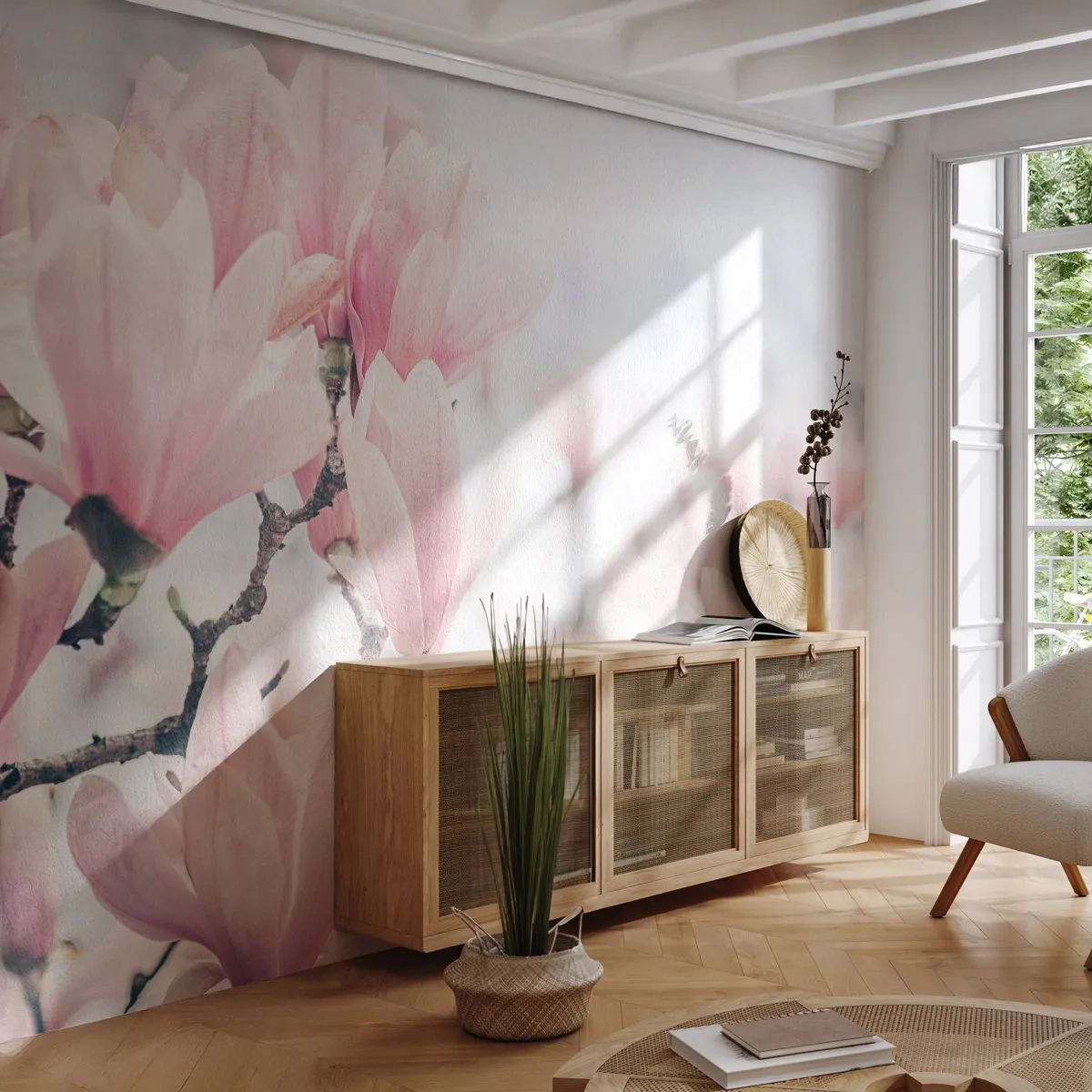 Fototapeta Samoprzylepna Deluxe Sticker - Ideał subtelności - Magnolia, Kwiaty, Drzewo Magnolii - 250x175 cm