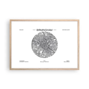 Plakat w ramie jasny dąb - Anatomia Birmingham - 70x50 cm