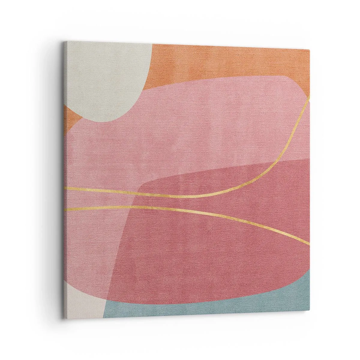 Obraz na płótnie - Pastelowa kompozycja z nicią złota - 50x50 cm