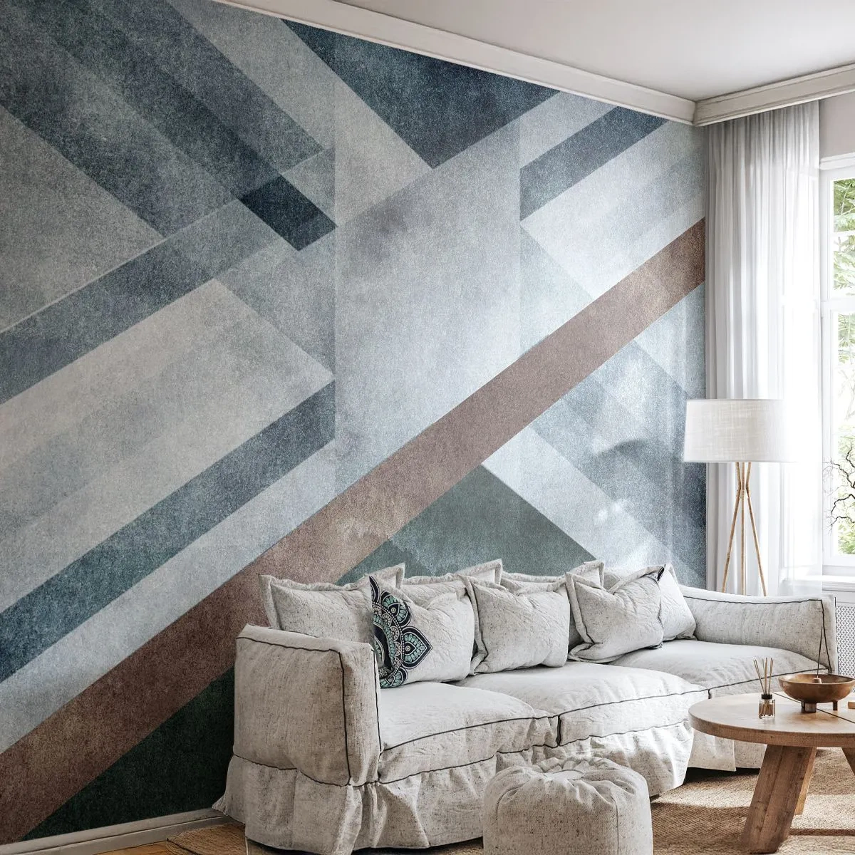 Fototapeta Premium Sand - Wyszukana elegancja geometrii - Linie, Geometria, Abstrakcja - 100x70 cm