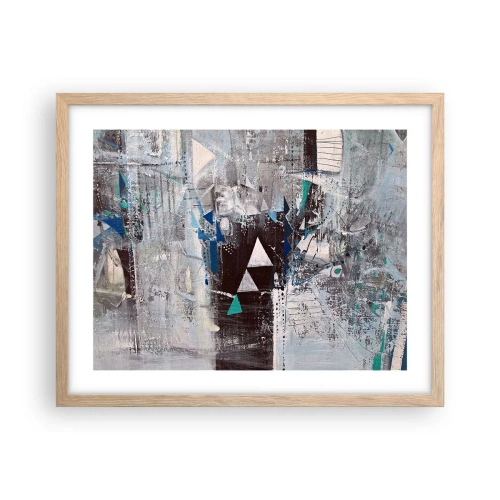 Plakat w ramie jasny dąb - Nadrzędny porządek trójkątów - 50x40 cm