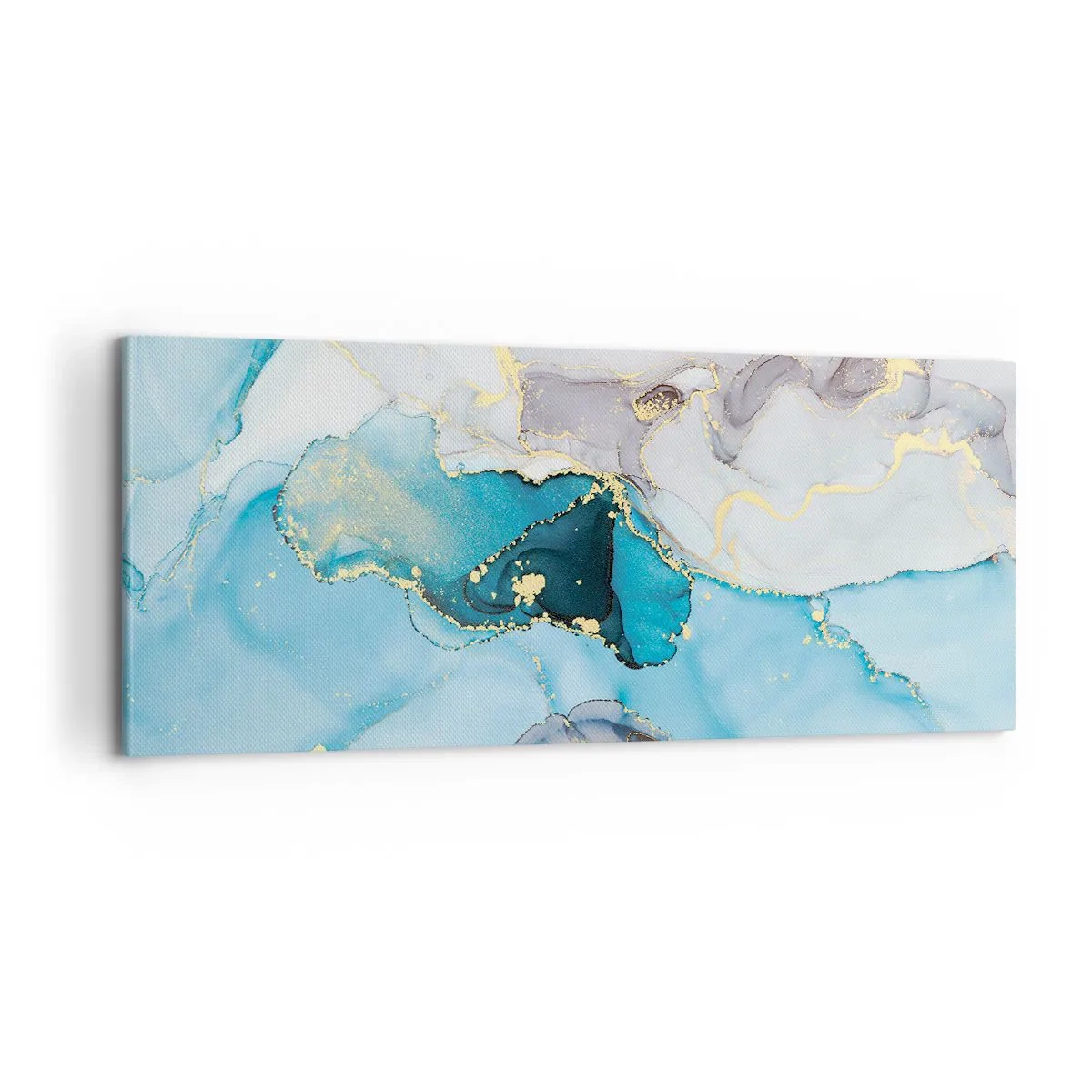 Obraz na płótnie - Studium spotkania szarości z turkusem - 100x40 cm