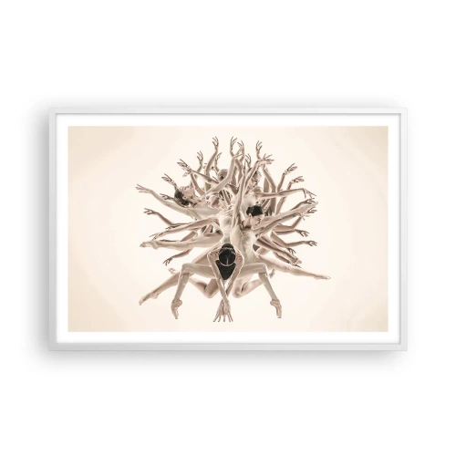 Plakat w białej ramie - Rozkwitanie w tańcu - 91x61 cm