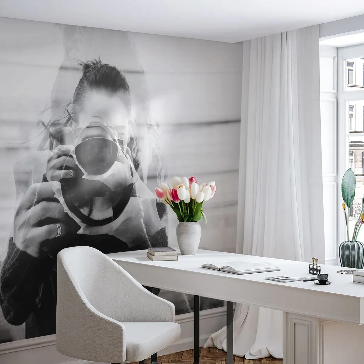 Fototapeta Premium Canvas - Twórca i tworzywo - Abstrakcja, Fotograf, Kobieta - 250x175 cm