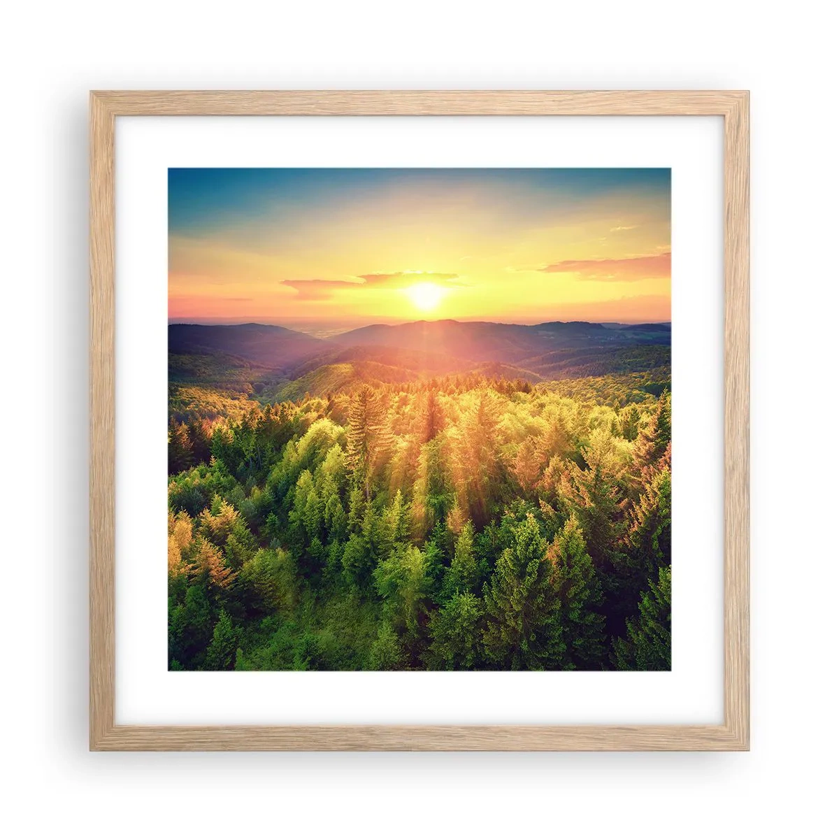 Plakat w ramie jasny dąb - Wierzchołki i szczyty - 40x40 cm