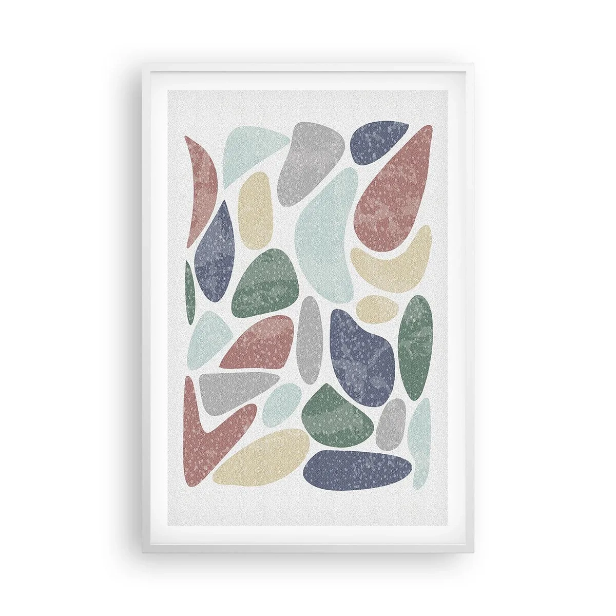 Plakat w białej ramie - Mozaika pudrowanych barw - 61x91 cm