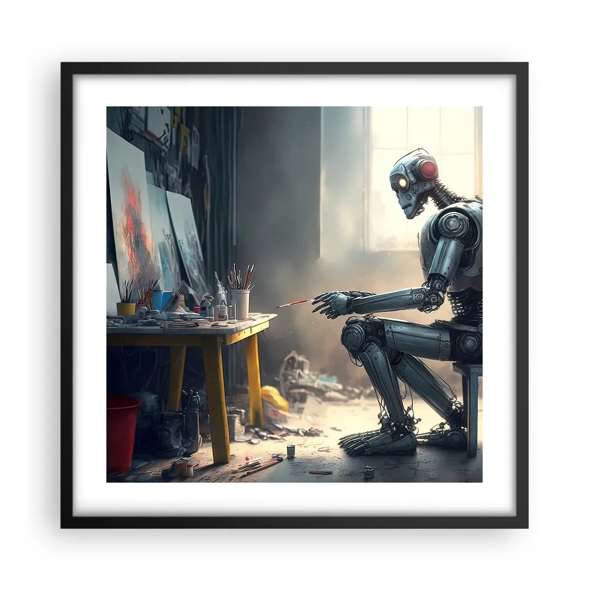 Plakat w czarnej ramie - Akt kreacji - 50x50 cm