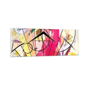 Obraz na szkle - Abstrakcja z liniami i geometrycznymi kształtami - 140x50cm - Eksplozja - Nowoczesna dekoracja ścienna do salonu i sypialni ARTTOR