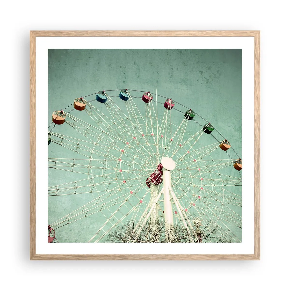 Plakat w ramie jasny dąb - Zapraszamy do zabawy - 60x60 cm