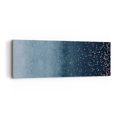Obraz na płótnie - Kompozycja – niebieskie fazy - 90x30 cm