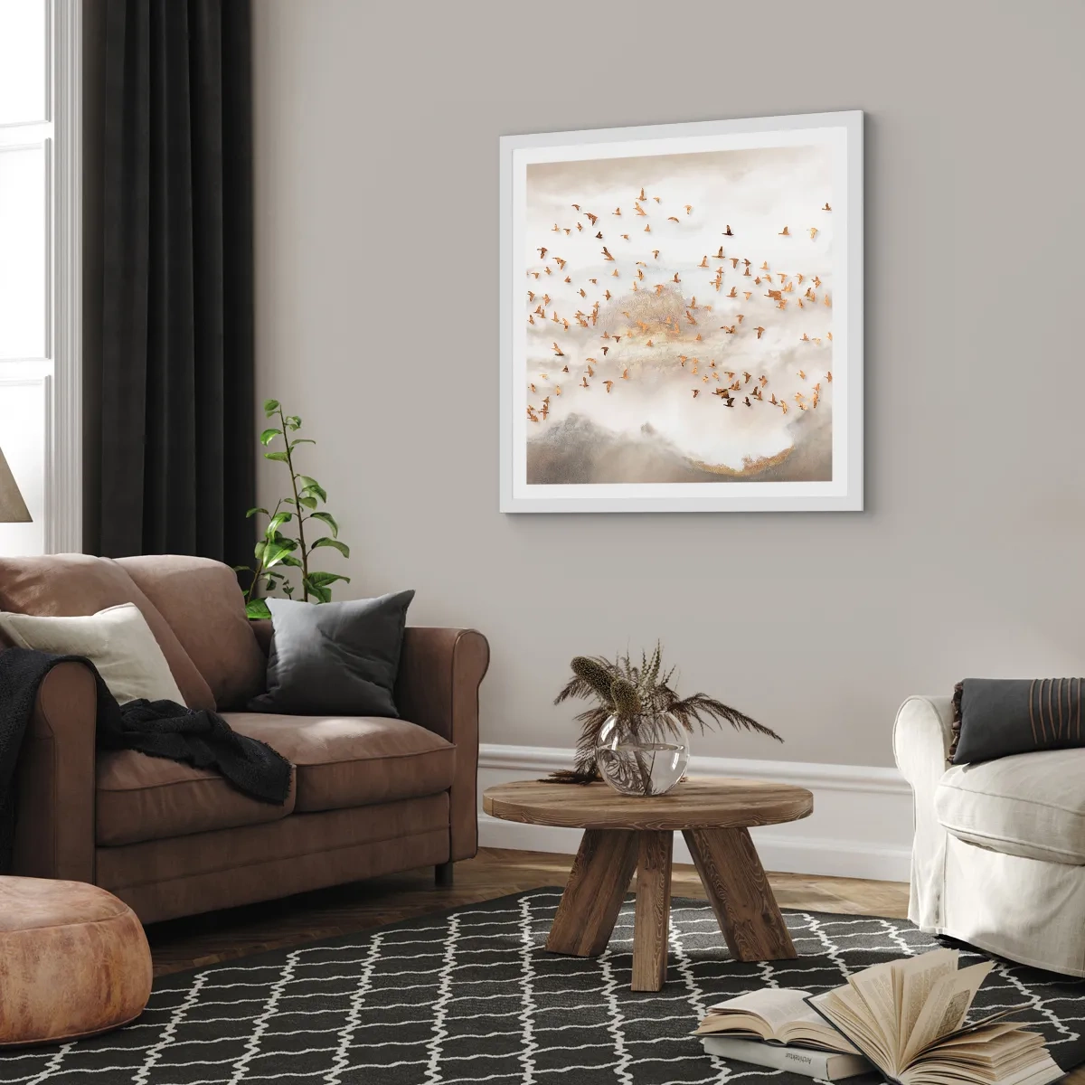 Plakat w białej ramie - Już czas… - 50x50 cm