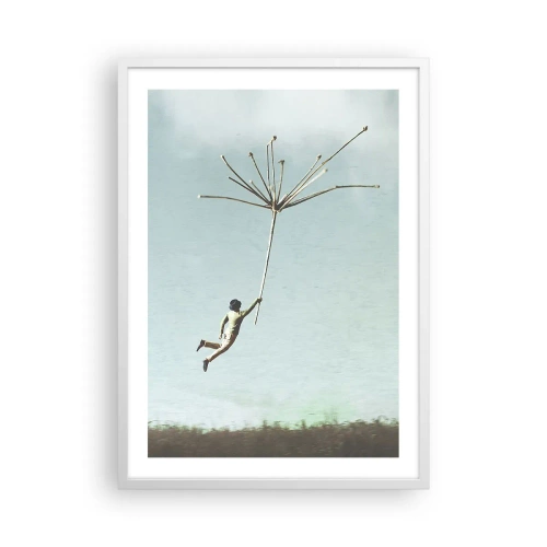 Plakat w białej ramie - Latawce, dmuchawce, wiatr - 50x70 cm