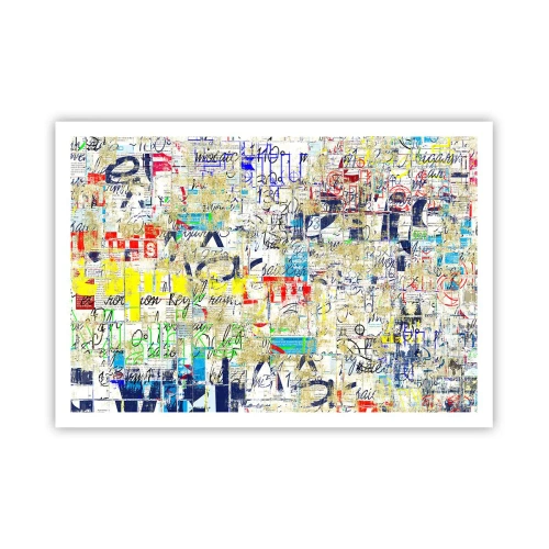 Plakat - Abstrakcyjne graffiti z kolorowymi napisami i wzorami - 100x70cm - Po prostu cieszy oczy - Nowoczesna dekoracja ścienna do salonu i sypialni ARTTOR