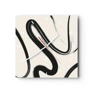 Zegar ścienny - Czarno-biała fanaberia - 40x40 cm