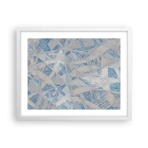 Plakat w białej ramie - W szaroniebieskim labiryncie - 50x40 cm