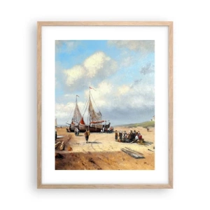 Plakat w ramie jasny dąb - Po udanym połowie - 40x50 cm