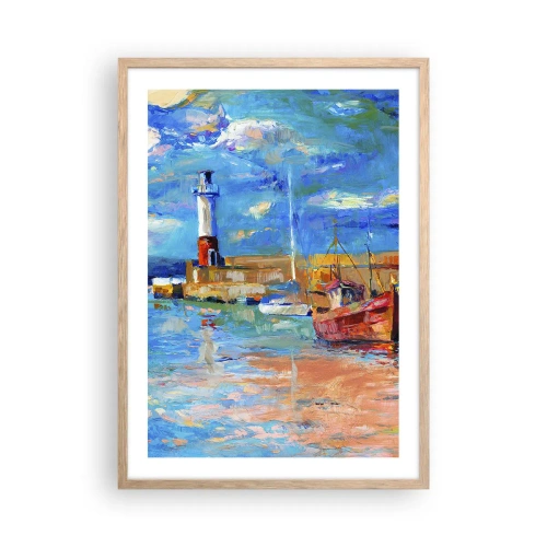 Plakat w ramie jasny dąb - Popołudnie w tęczowej zatoce - 50x70 cm