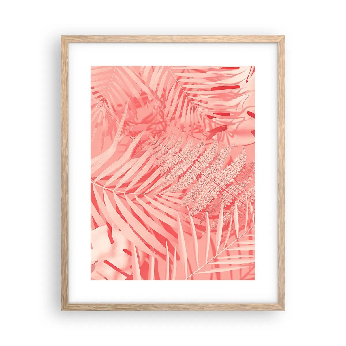 Plakat w ramie jasny dąb - Różowy koncept - 40x50 cm
