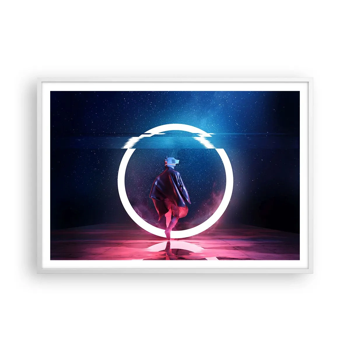 Plakat w białej ramie - Między światami - 100x70 cm