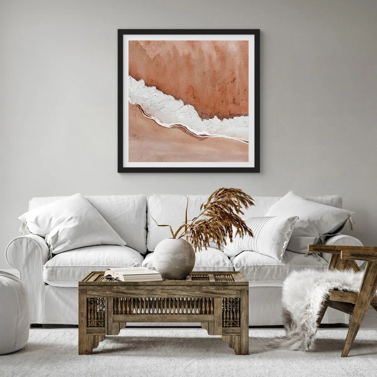 Plakat w czarnej ramie - W kolorach ziemi - 50x50 cm