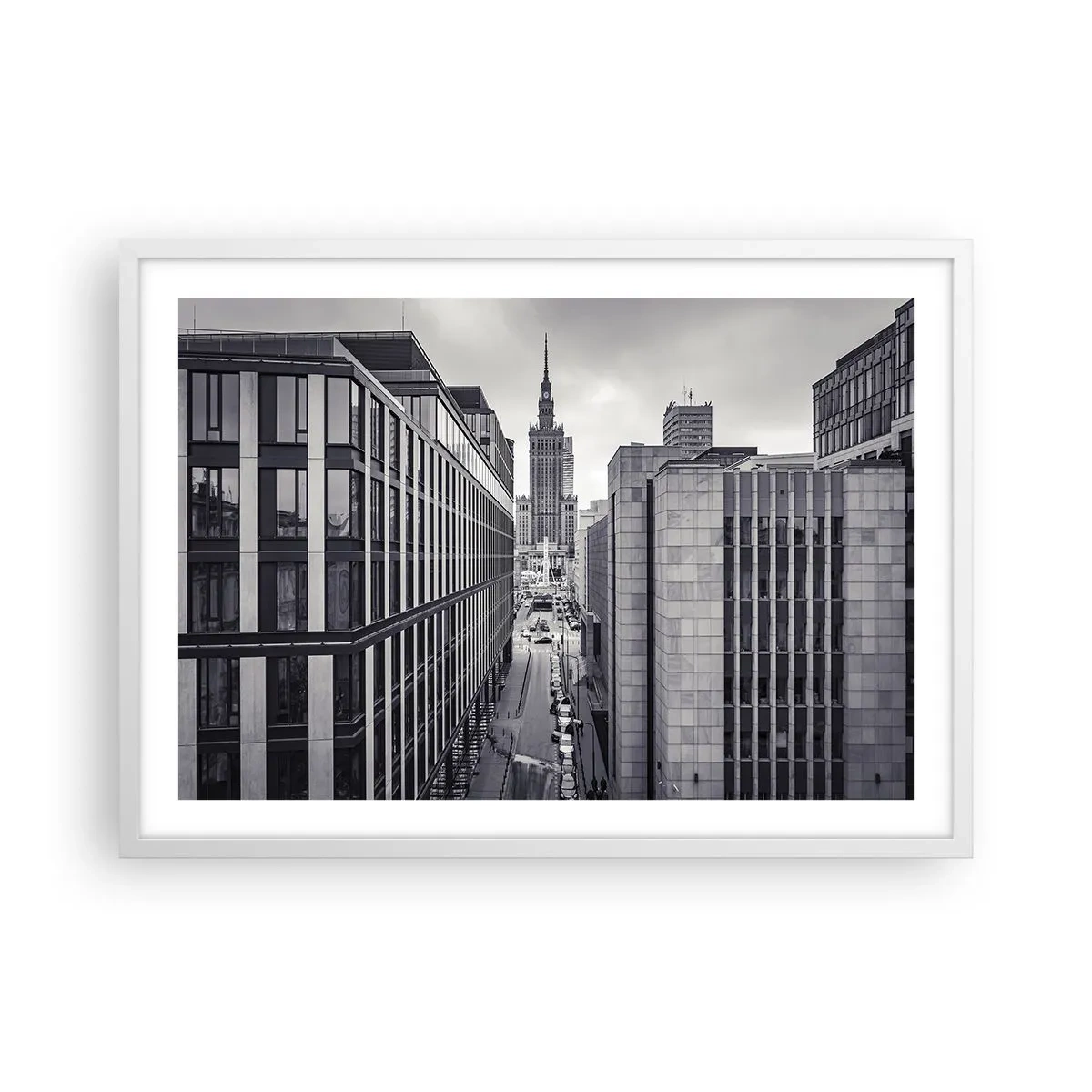 Plakat w białej ramie - Warszawska dolina - 70x50 cm