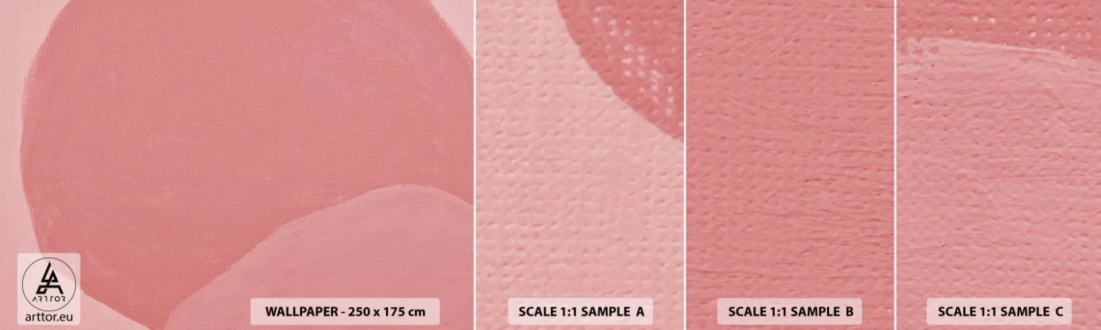 Fototapeta Próbka Samoprzylepna Deluxe Sticker - Organiczna kompozycja w różu - Pastelowy, Kształty, Minimalistyczny - 100x30 cm