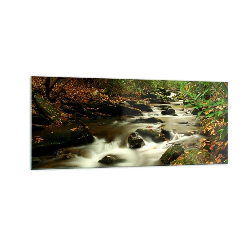 Obraz na szkle - Jak płynne srebro - 100x40 cm