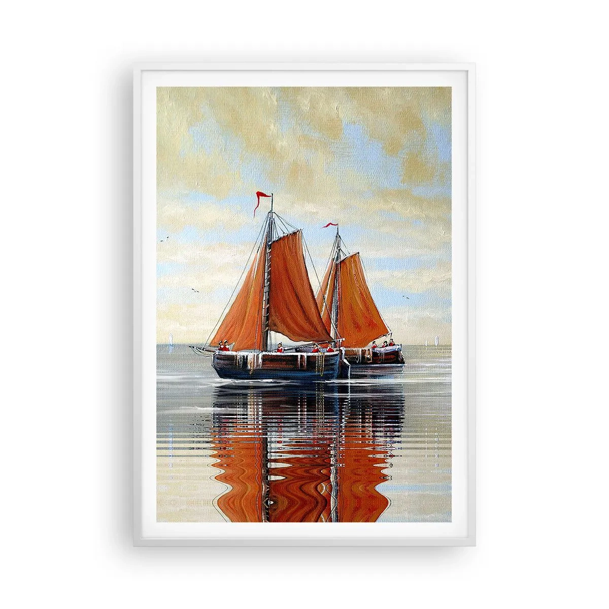 Plakat w białej ramie - Hej, żeglujże, żeglarzu… - 70x100 cm